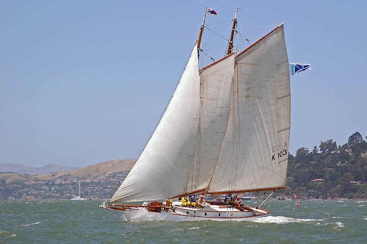 Yankee under full sail on San Francisco Bay
